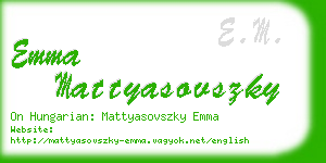 emma mattyasovszky business card